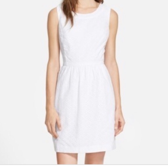fit and flare eyelet dress